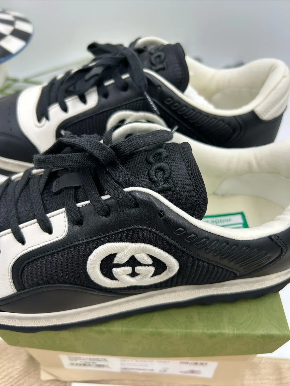 Men's Gucci Mac 80 low top leather sneakers size 43/ 10 made in Italy